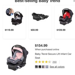 Pink Baby Trend Car Seat 