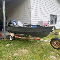 12 Foot Aluminum Fishing Boat With Trailer