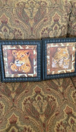 NEW Lion & leopard picture set