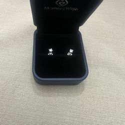 925 Sterling Silver 0.25 CT Moissante Earrings 