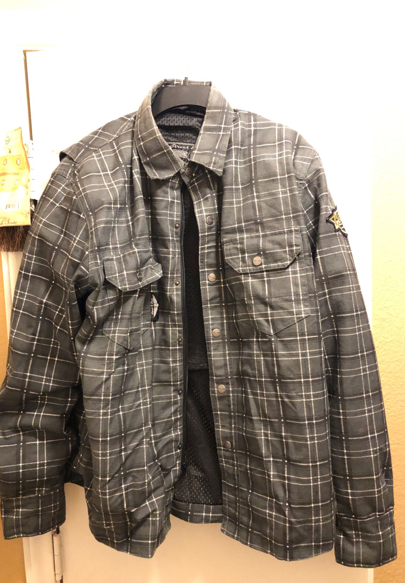 Motorcycle riding flannel jacket