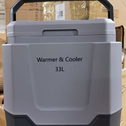 35 Quart (33 L) Electric Cooler & Warmer, Portable Car Refrigerator with Automatic Locking Handle, 12V Car Cooler for Vehicle & 110V AC Home Power Cor