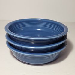 3 Fiestaware Lapis Blue 7" Bowls