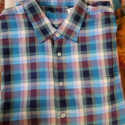 Alan Flusser NWT Plaid Mens Pointed Collar XXL Shirt