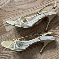 Nine West 7M Strappy High Heels, Off White