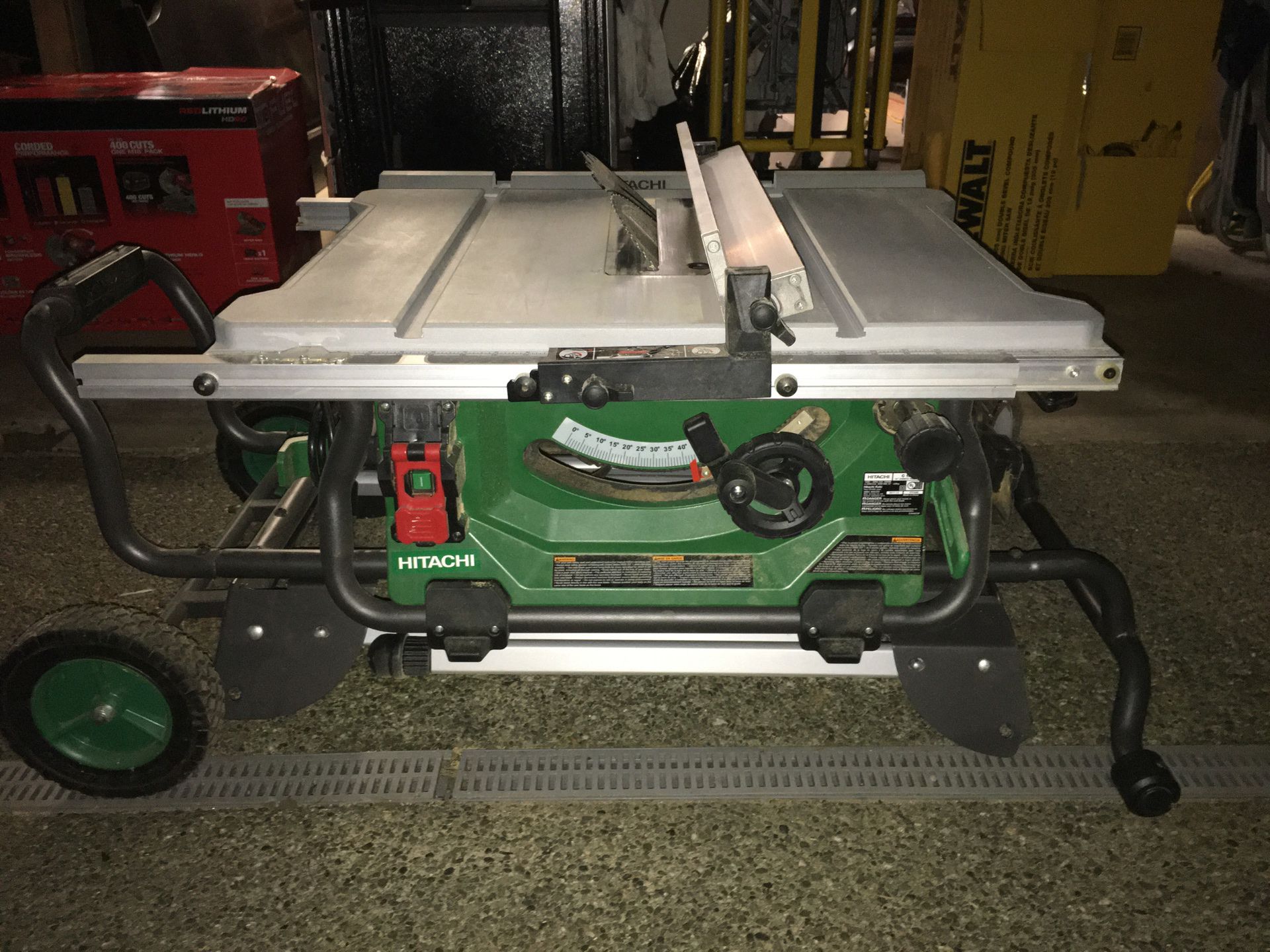 Hitachi 10” job site table saw and 12” compound mitre saw