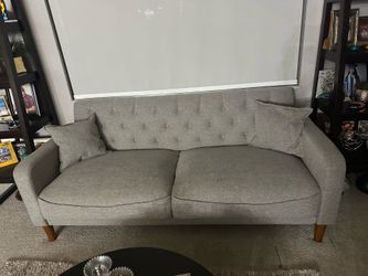 Grey linen sofa—-  $200 or OBO