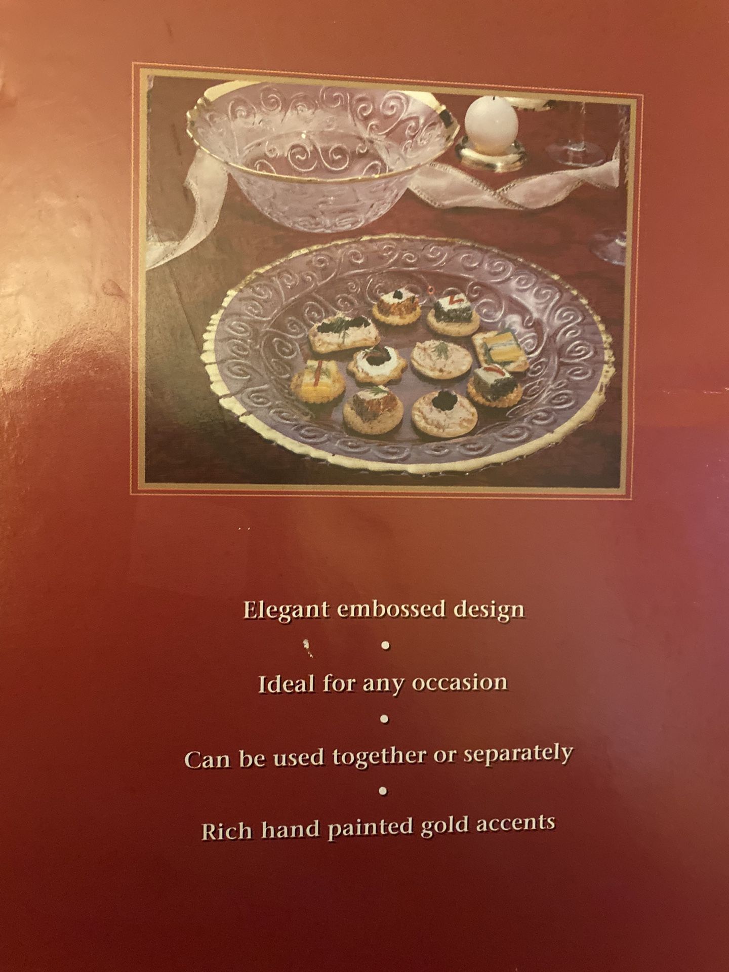 glass bowl and platter 