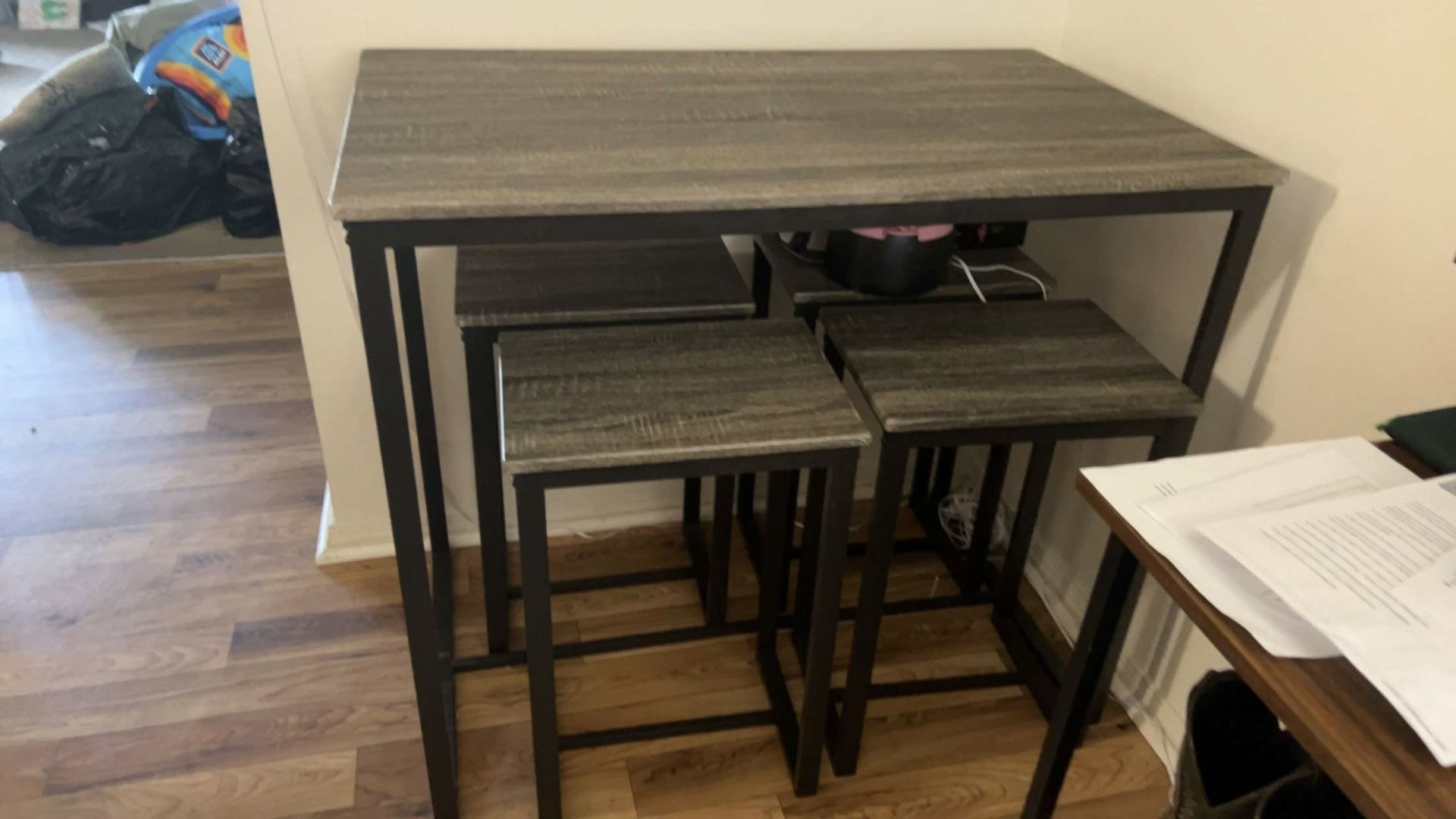 Zenvida 5 Piece Bistro/Pub Table With A Set Of 4 Stools