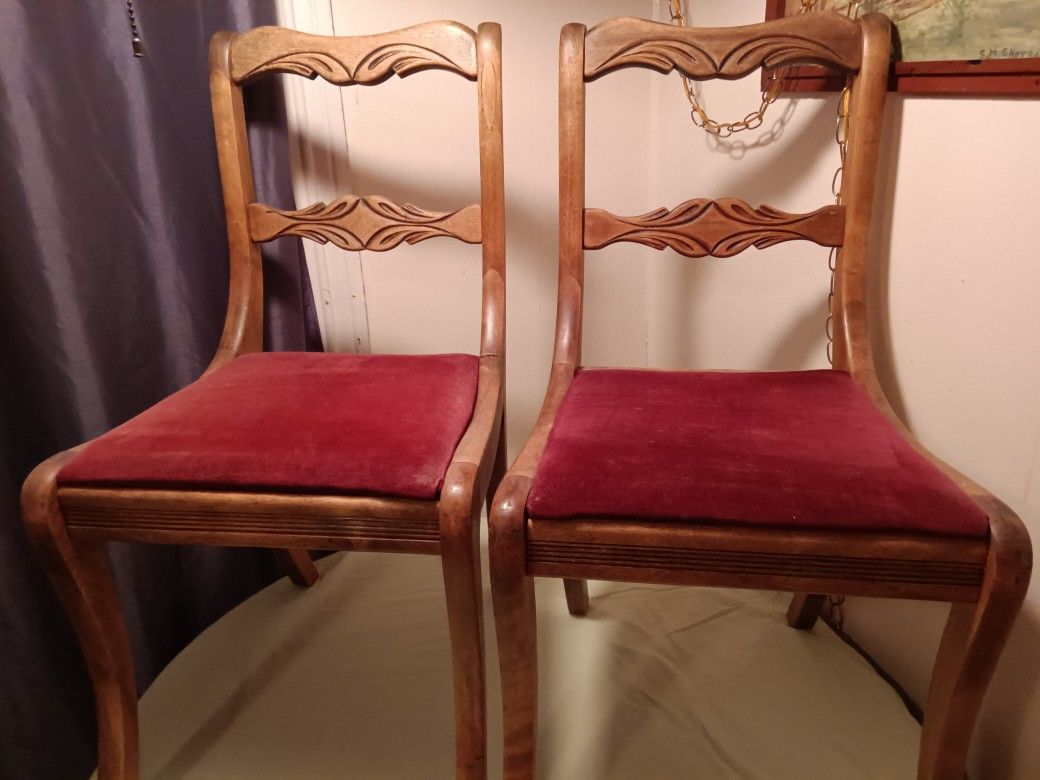 2 Vintage Upright Chairs