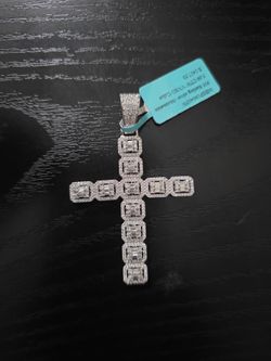 Fully iced-out 5.09 CTW Moissanite Cluster Cross Pendant