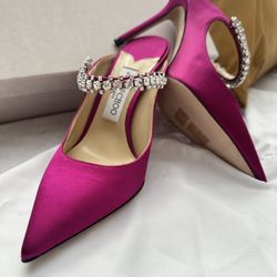 Jimmy Choo Fuchsia Embezzled Heels