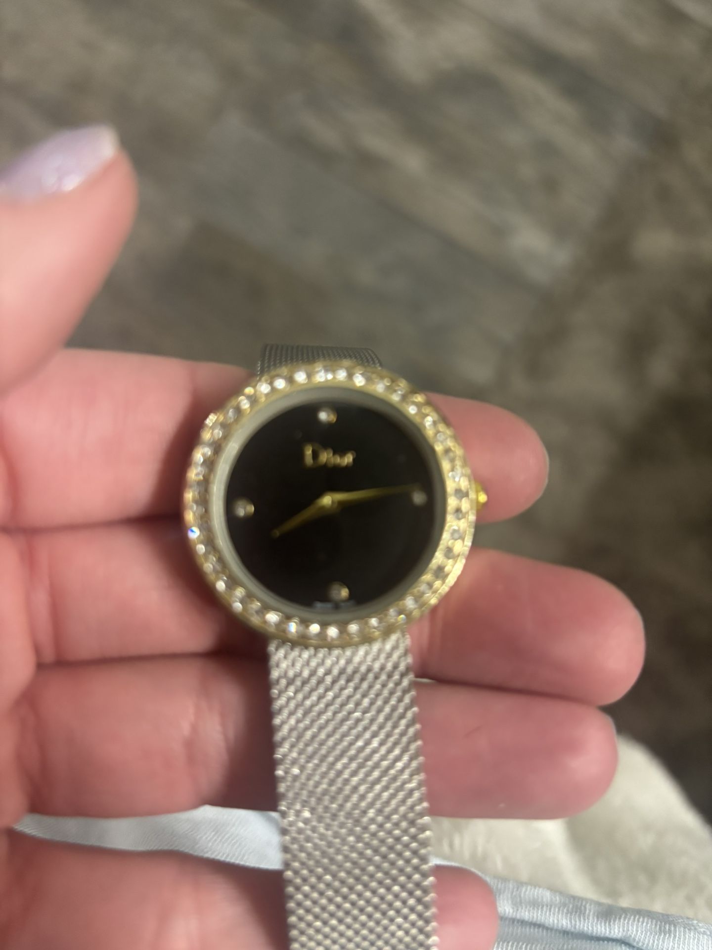 Silver And Black Designer Watch