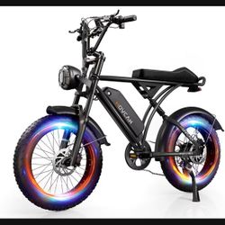 Movcan V60 Series Electric Bike for Adults,1000W/1500W, Class 3,48V 15.6/18.2 Battery,Up to 80Mile Dual Hydraulic Brake,20" Fat Tire,7-Speed Motorcycl