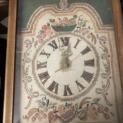 Cross Stitch Hand Made Clock