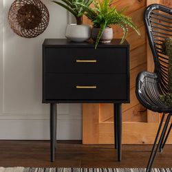 New Black Mid Century Modern Nightstand or Side Table