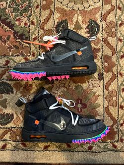 Off white Nike Air Force 1 mid black size 9.5