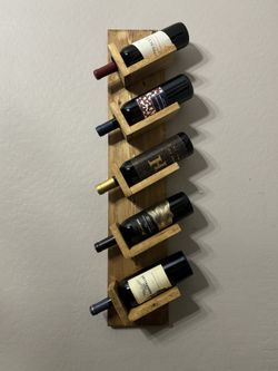 Handcrafted 5 Bottle  Wood Wine Rack  