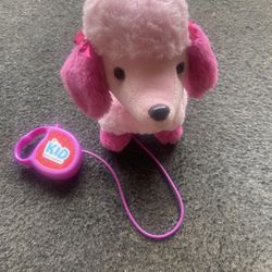 Kids Connection Electronic Pink Puppy Dog Plush Stuffed Animal Toy. Walks Barks