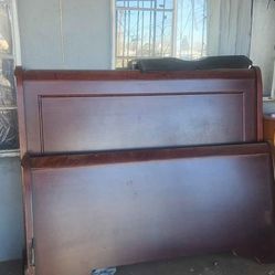 Solid wood bed frame
