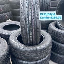 P215/60/16 Kumho Set Of Four Semi New With 95% Tread Life 