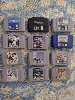 A lot of Nintendo 64 games super smash Brot Mario golf