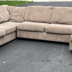 Light Brown Sectional Couch Set 