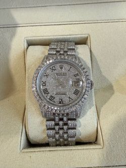 Rolex datejust iced out bust down diamond watch