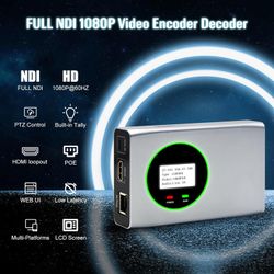 Full NDI Encoder Decoder,1080P@60 HDMI to Full NDI Video Converter with HDMI Loopout, Tally Light PTZ Control for Live Streaming, TV Programme Video P