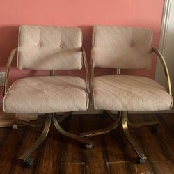 Vintage Brass Pink Chairs