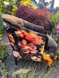 Commissioned Custom Designer Velvet Armchair - Originally $895 - Like New!