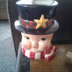 Vintage Snowman Cookie Jar, Small