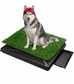 Dog Grass Pad with Tray,30 x 20 Inch Grass Pee Pads for Dogs,Reusable Artificial Turf Puppy Potty Pad with Pull-Out Drawer for Indoor or Outdoor Use, 