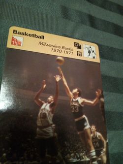 Vintage 1977sportscaster collector card/basketball-milwaukee bucks 1970-1971/featuring Kareem abdul-jabbar