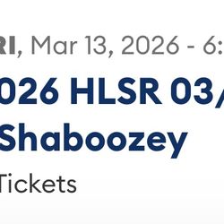 Shaboozy rodeo tickets for tonight 2 seats