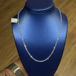 14k natural Vs1 F color diamond tennis chain 8.30ct 20”
