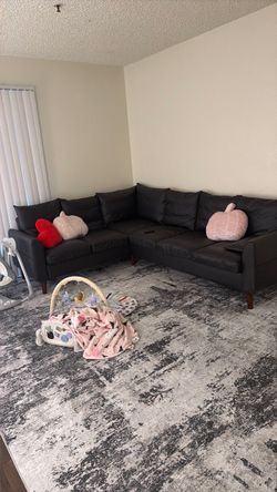 Black leather couch
