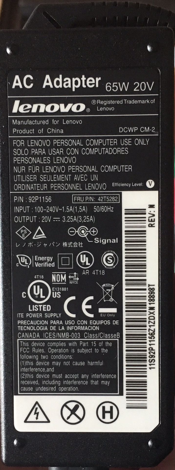Lenovo Thinkpad Charger T410 SL400 T400 AC Adapter Charger 65w