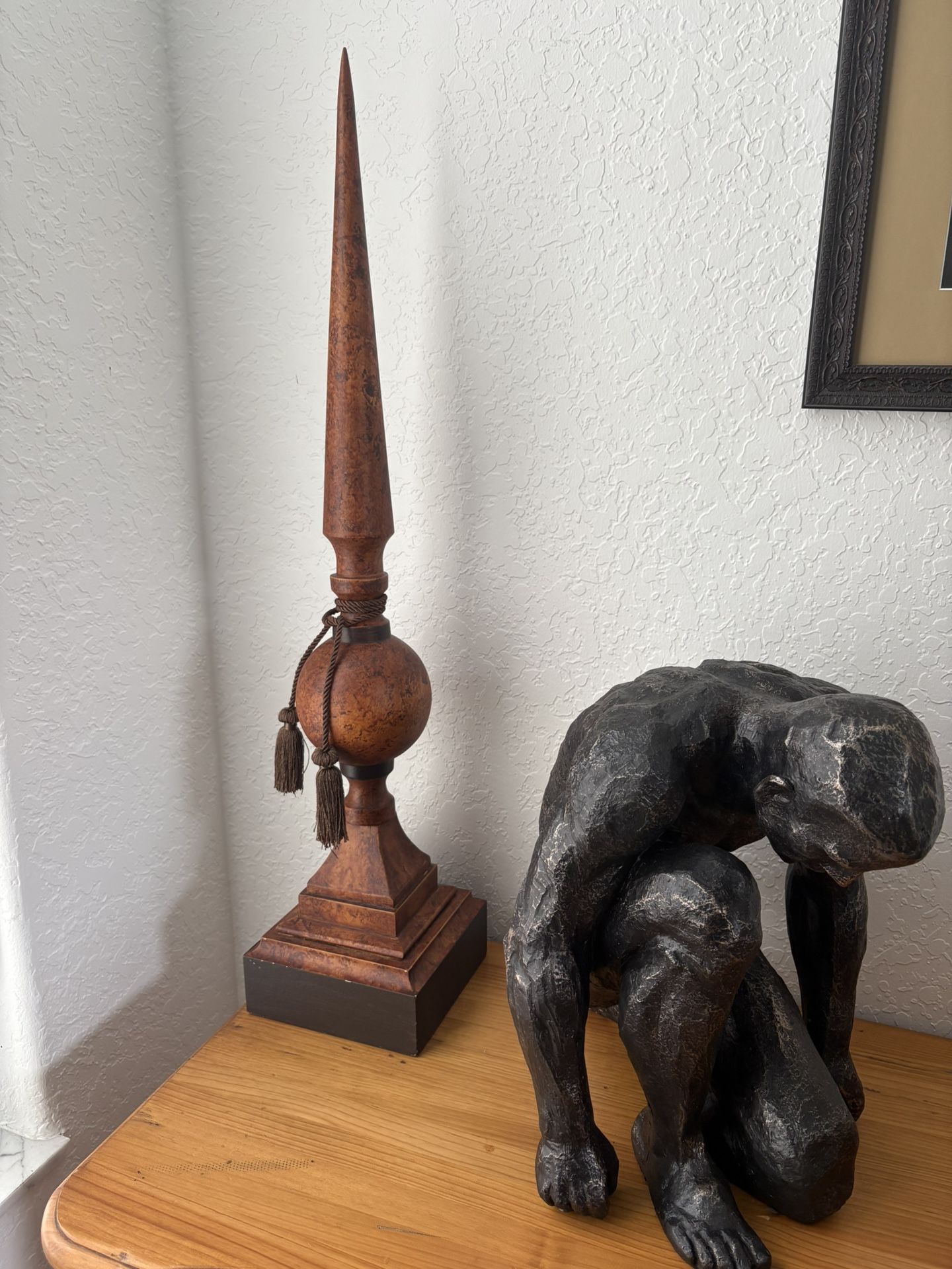 Fabulous 33” OBELISK PYRAMID ARCHITECTURAL STATUE.  Vintage, Stately Conversation Piece For Executive Desk, Floor Or Anywhere. Excellent Condition!