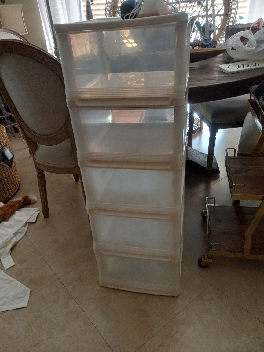 5 Drawer Plastic Storage Drawers