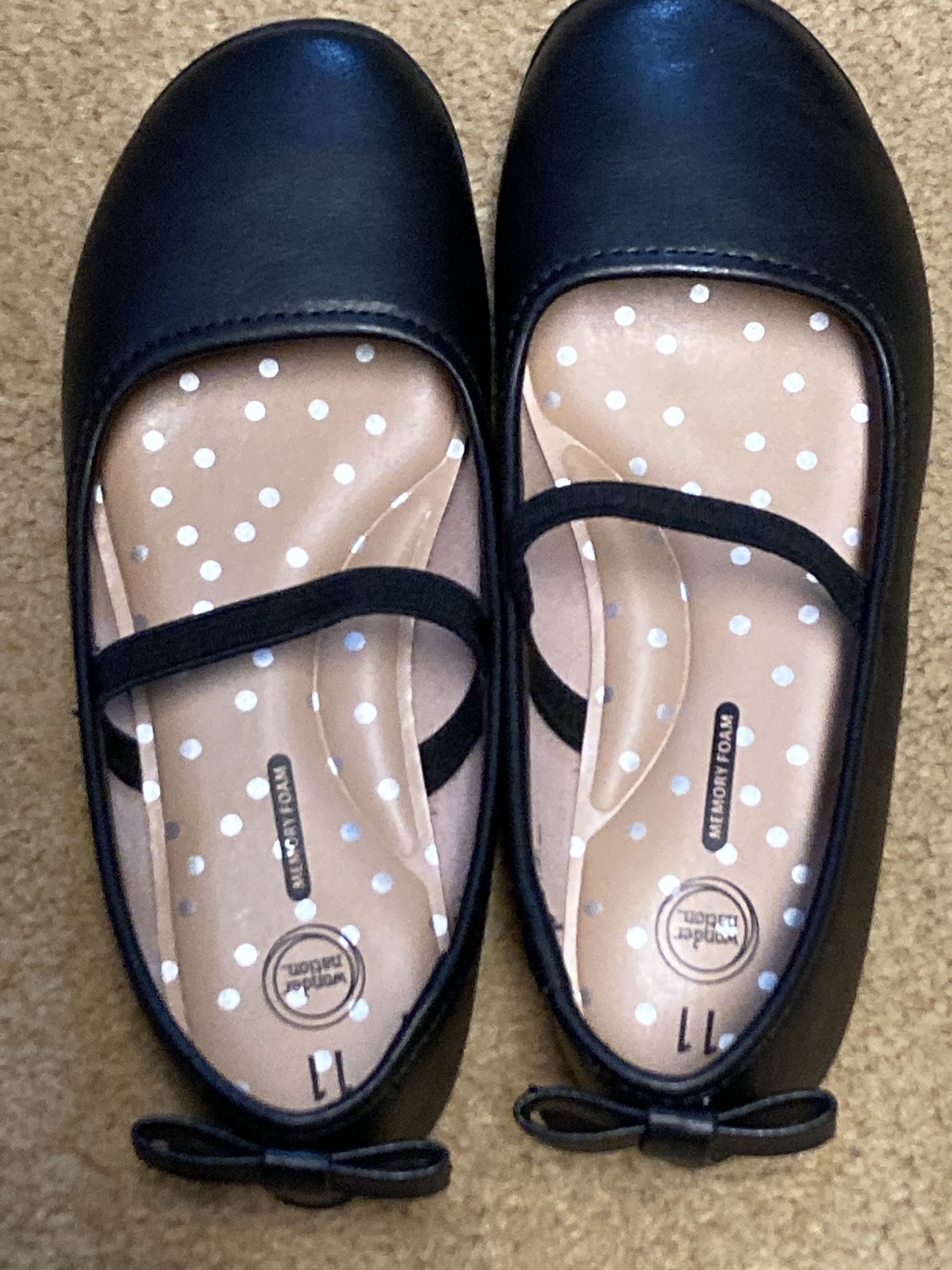 Girls Black Flats Size 11