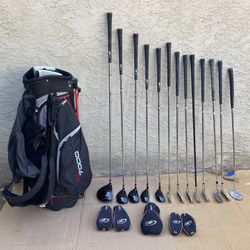 Various Right Golf Clubs & Top Flite Bag