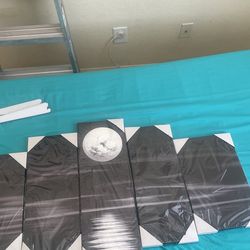 Moon Over Ocean Night Time Painting