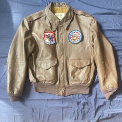 Vtg WWII TypeA-2 Leather Bomber Pilot Flight Jacket Mens 