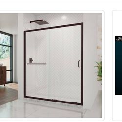 Puerta correriza color bronze para shower 🚿 60x72 nueva