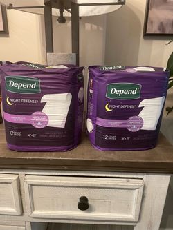 Depends Large Underpads for bed- 2/$15