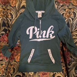 Pink Half Zipper Down Hoodie Sz. Small