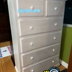 White Duplex Jumbo Dresser Blanco Real Wood 