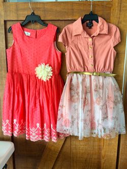 Girl’s Size 7 Orange & Pink Dresses