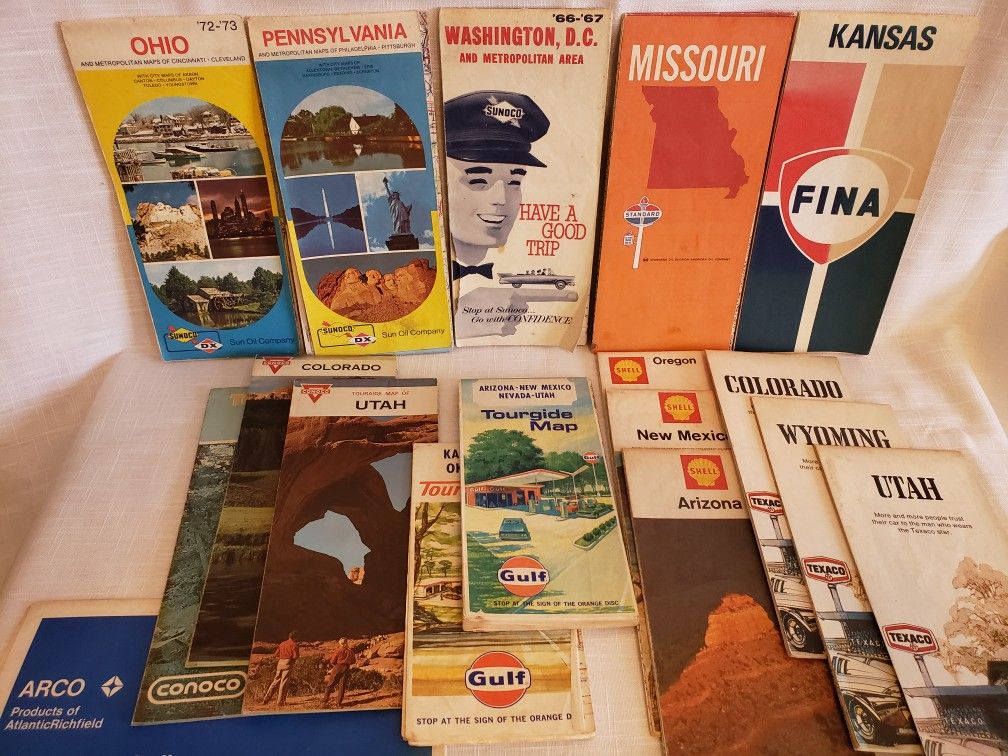 Vintage Road Maps Bundle